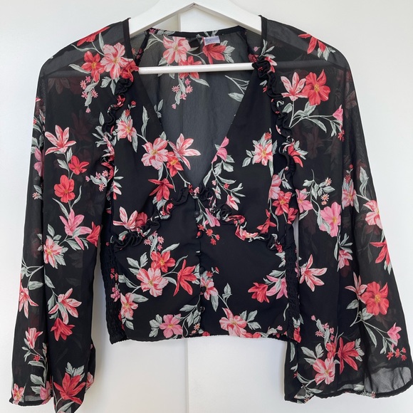 Summer soft material flower top woman shirt - Picture 4 of 5